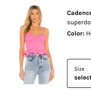 superdown Cadence Ruffle Cami Top in Hot Pink